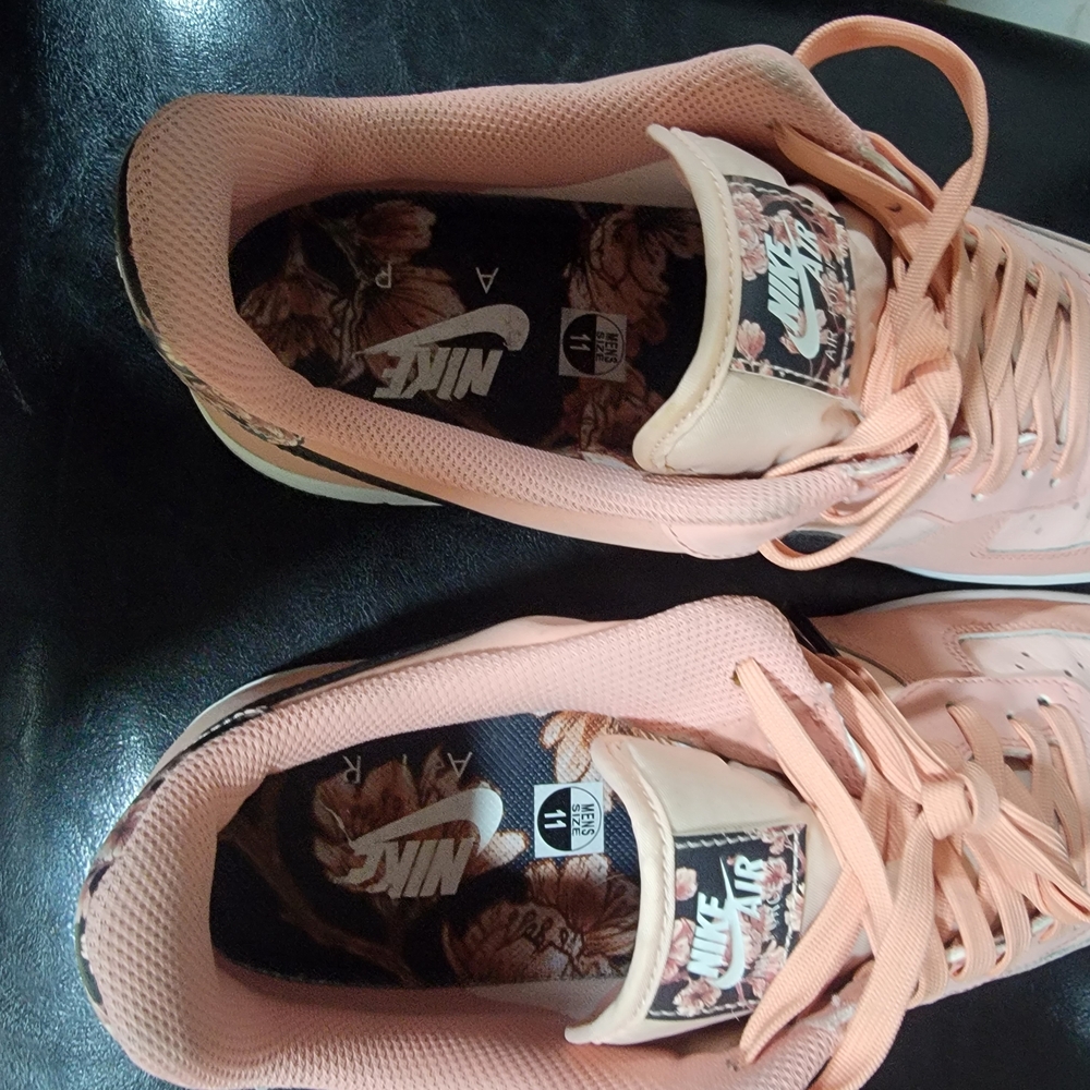 Nike Women's Peach Pink Floral Accent Sneakers